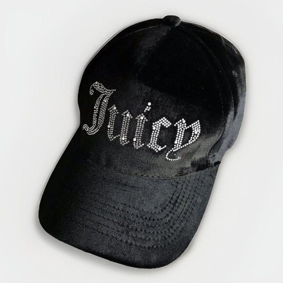 Juicy Couture Black/Rhinestones Cap Hat- One Size - Picture 1 of 7